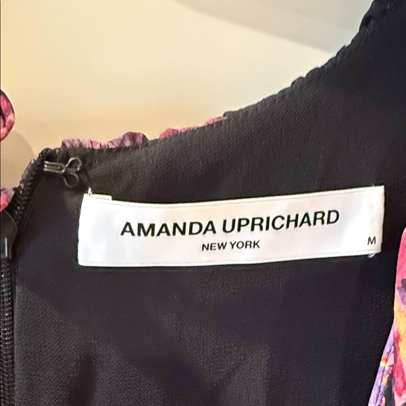 Amanda Uprichard Floral Long Sleeve Dress - Black and Purple.  Never worn - Picture 2 of 12